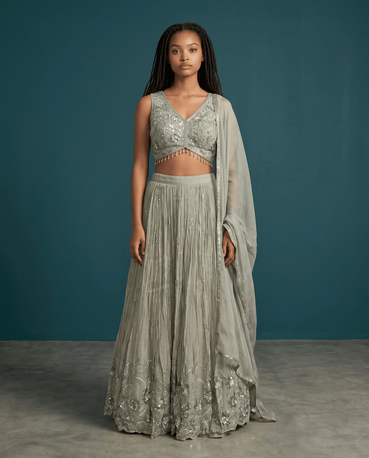 Size UK 12 (38" Bust) Sleeveless - Light Gold - Silky Lehenga Set - Mehndi / Sangeet / Bridesmaids / Weddings / Garba - UK Stock - 24h Dispatch - KM- Balsa 07TR26 - Prachy Creations