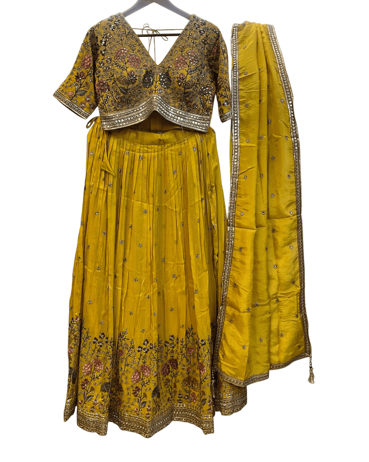 Size UK 12 (38") Haldi Yellow - Lehenga Set - Mehndi / Sangeet / Bridesmaids / Weddings / Garba - UK Stock - 24h Dispatch - OC42224 05PH26 - Prachy Creations