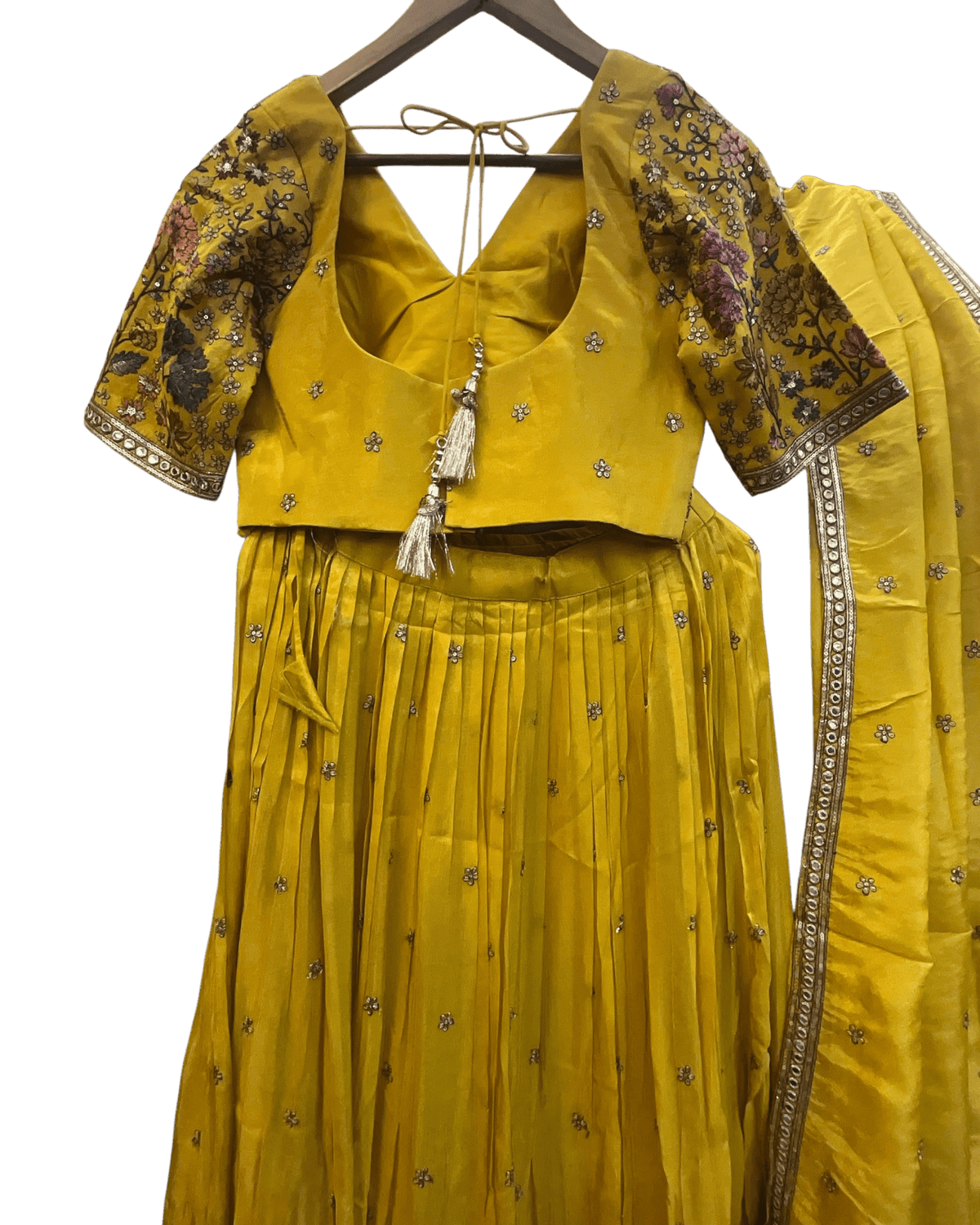 Size UK 12 (38") Haldi Yellow - Lehenga Set - Mehndi / Sangeet / Bridesmaids / Weddings / Garba - UK Stock - 24h Dispatch - OC42224 05PH26 - Prachy Creations