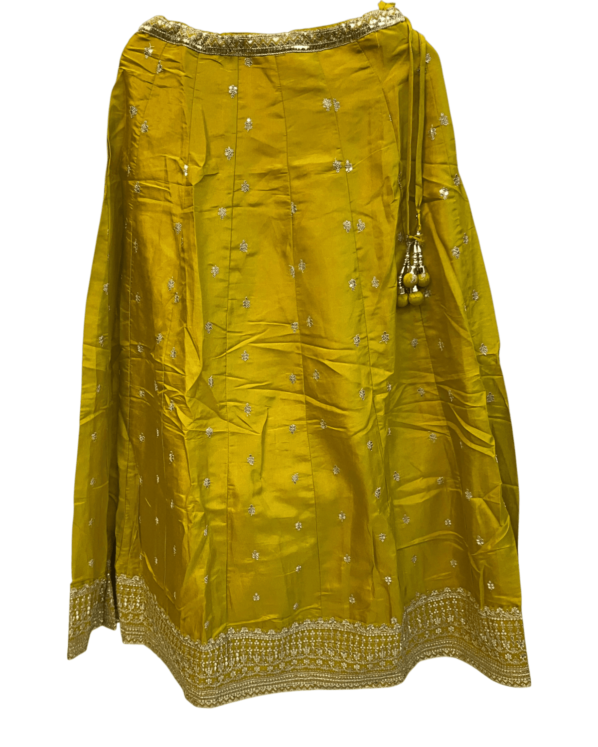 Size UK 14 (40" Bust) Adjustable to Size 16 - Haldi Yellow - Banarasi Brocade Silky Lehenga Set - Mehndi / Sangeet / Bridesmaids / Weddings / Garba - UK Stock - 24h Dispatch - OC561 07JV25 - Prachy Creations