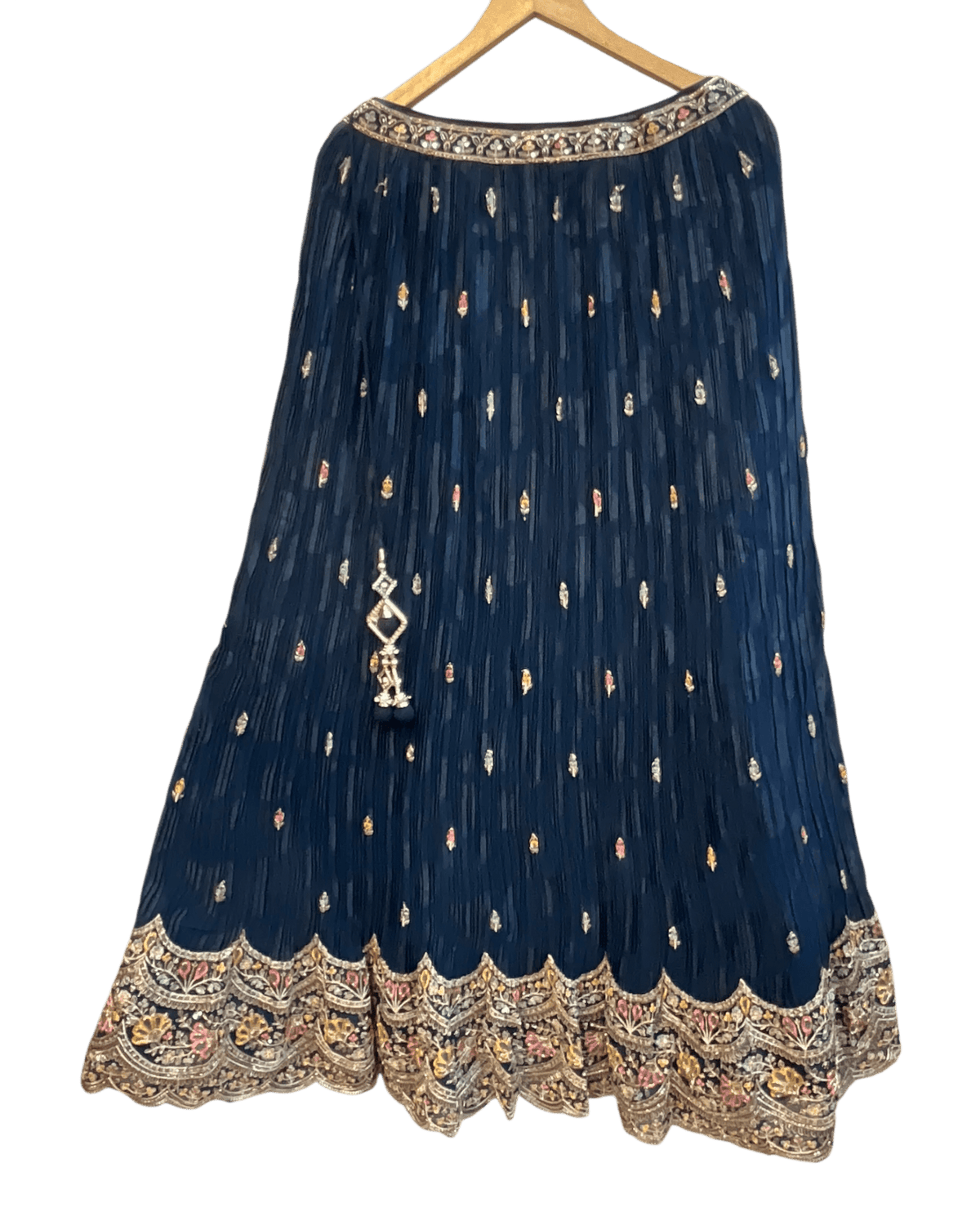 Size UK 14 (40" Bust) Adjustable to Size 16 - Petrol Blue - Banarasi Silky Lehenga Set - Mehndi / Sangeet / Bridesmaids / Weddings / Garba - UK Stock - 24h Dispatch - JF10505 05PV26 - Prachy Creations