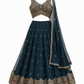 Size UK 14 (40" Bust) Adjustable to Size 16 - Petrol Blue - Banarasi Silky Lehenga Set - Mehndi / Sangeet / Bridesmaids / Weddings / Garba - UK Stock - 24h Dispatch - JF10505 05PV26 - Prachy Creations