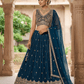 Size UK 14 (40" Bust) Adjustable to Size 16 - Petrol Blue - Banarasi Silky Lehenga Set - Mehndi / Sangeet / Bridesmaids / Weddings / Garba - UK Stock - 24h Dispatch - JF10505 05PV26 - Prachy Creations