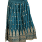 Size UK 14 (40" Bust) Adjustable to Size 16 - Teal Blue - Banarasi Silky Lehenga Set - Mehndi / Sangeet / Bridesmaids / Weddings / Garba - UK Stock - 24h Dispatch - JF7940 05JT26 - Prachy Creations