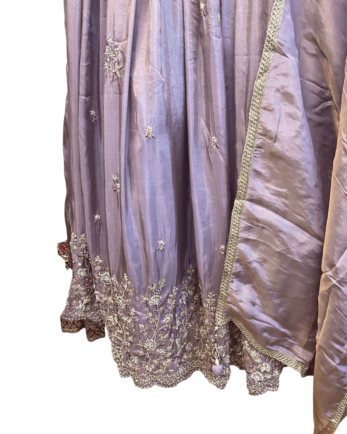 Size UK 14 (40" Bust) Long Sleeves - Pastel Lilac - Silky Lehenga Set - Mehndi / Sangeet / Bridesmaids / Weddings / Garba - UK Stock - 24h Dispatch - KM- VAN416 07JJ26 - Prachy Creations