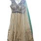 Size UK 16 (42" Bust) Adjustable to Size 18 - Light Gold - Silky Lehenga Set - Mehndi / Sangeet / Bridesmaids / Weddings / Garba - UK Stock - 24h Dispatch - KM- Malakh 07JR26 - Prachy Creations