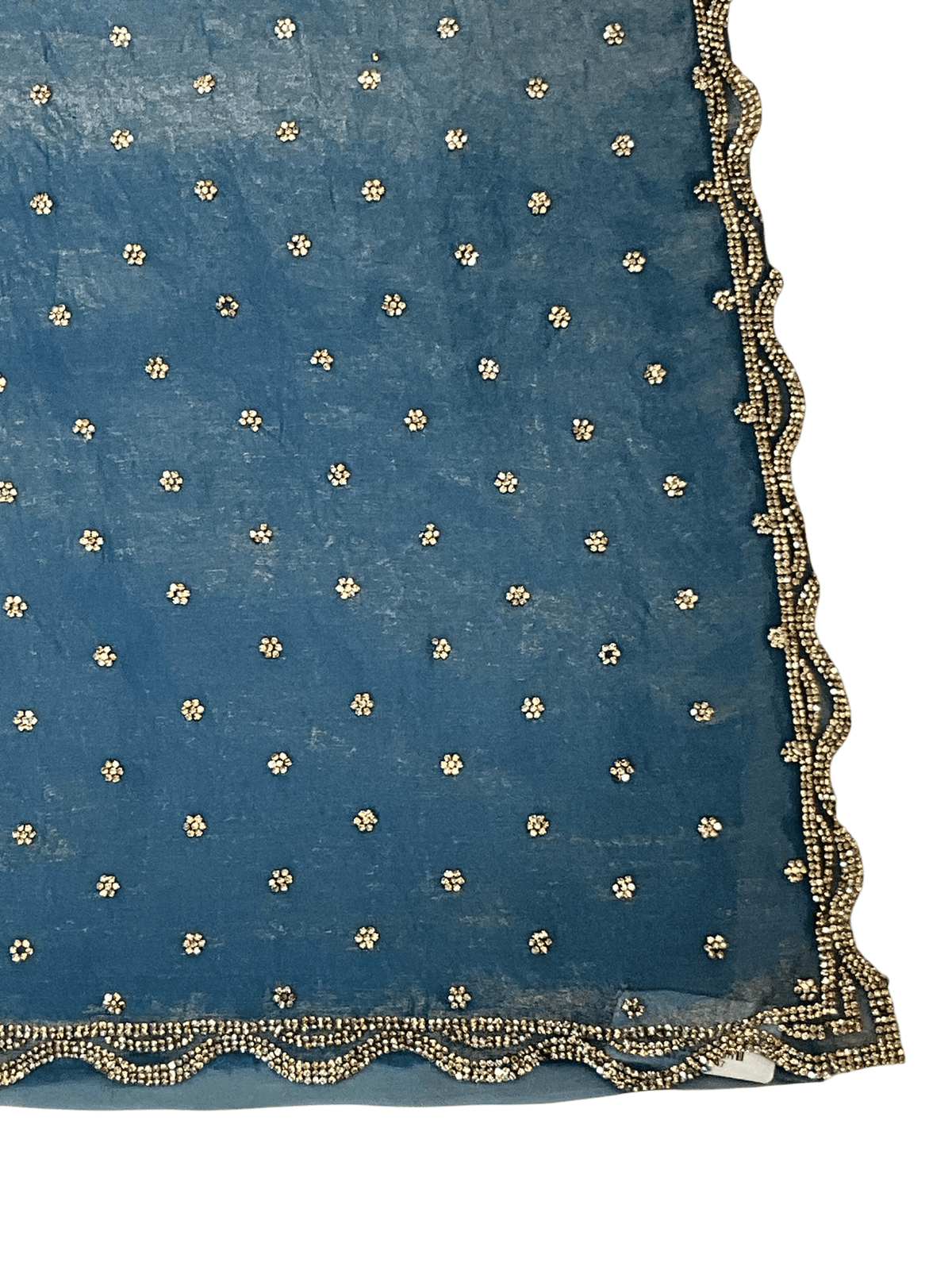 Sky Blue - Rich Saree with Stone Work Border and Blouse Piece - UK stock - 24hr Dispatch - RS2501 JK - Prachy Creations