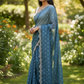 Sky Blue - Rich Saree with Stone Work Border and Blouse Piece - UK stock - 24hr Dispatch - RS2501 JK - Prachy Creations
