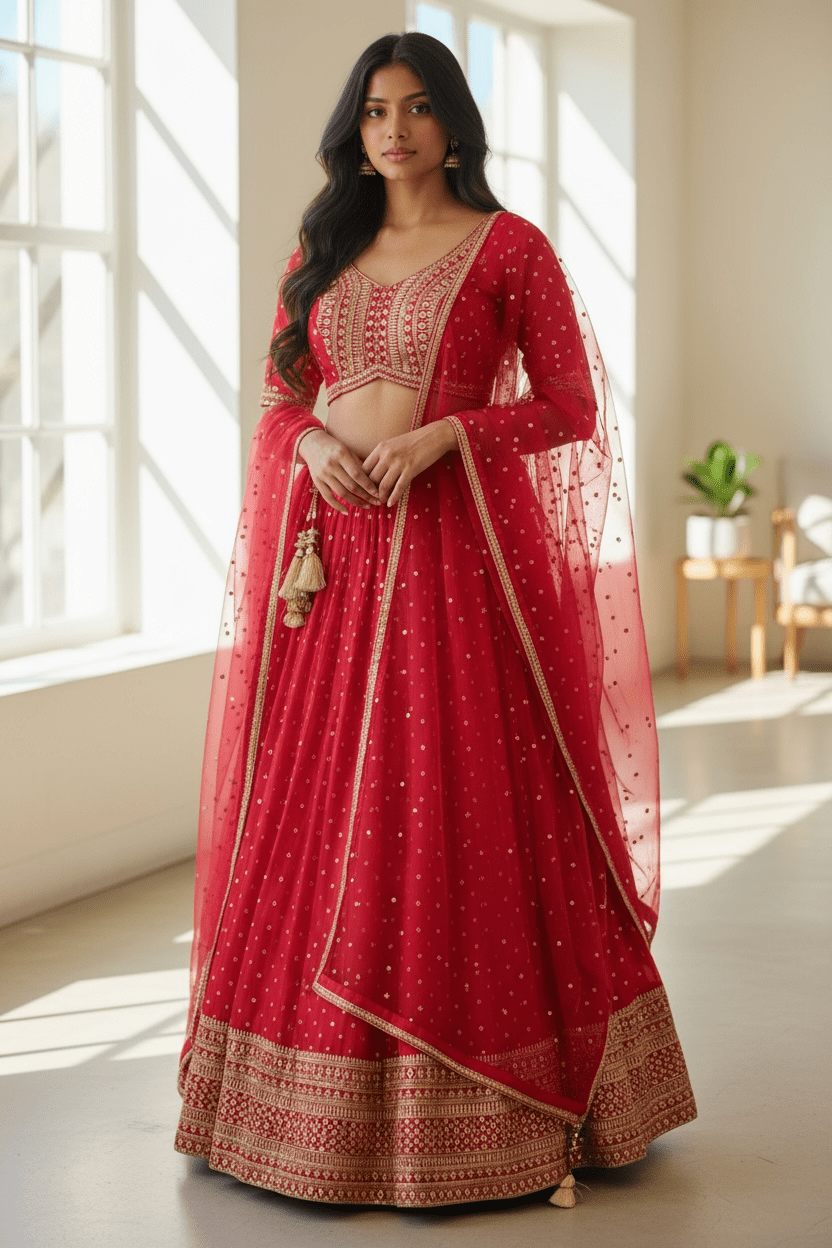 Stunning Magenta / Fuchsia Pink Lehenga Set - Size 12(38") - UK Stock - 24h Dispatch - OC420837 AY - Prachy Creations