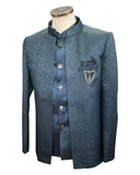 Teal Blue - PREMIUM Slim Fit Mens BandhGala / Prince / Chinese Collar Open Jacket with inside Waistcoat- Fantastic Fit - CS2510 JP 0625 - Prachy Creations