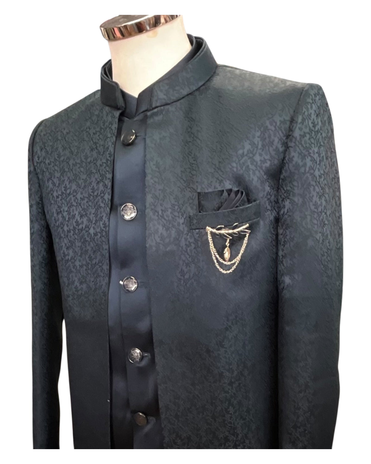 Teal Blue - PREMIUM Slim Fit Mens BandhGala / Prince / Chinese Collar Open Jacket with inside Waistcoat- Fantastic Fit - CS2510 JP 0625 - Prachy Creations