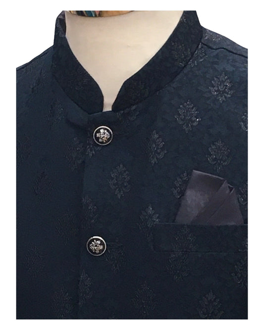 Teal Blue - Rich Suiting Material Mens Indian Waistcoat - Amazing Fit - Great Quality - YD2421 KC 0824 - Prachy Creations