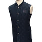 Teal Blue - Rich Suiting Material Mens Indian Waistcoat - Amazing Fit - Great Quality - YD2421 KC 0824 - Prachy Creations