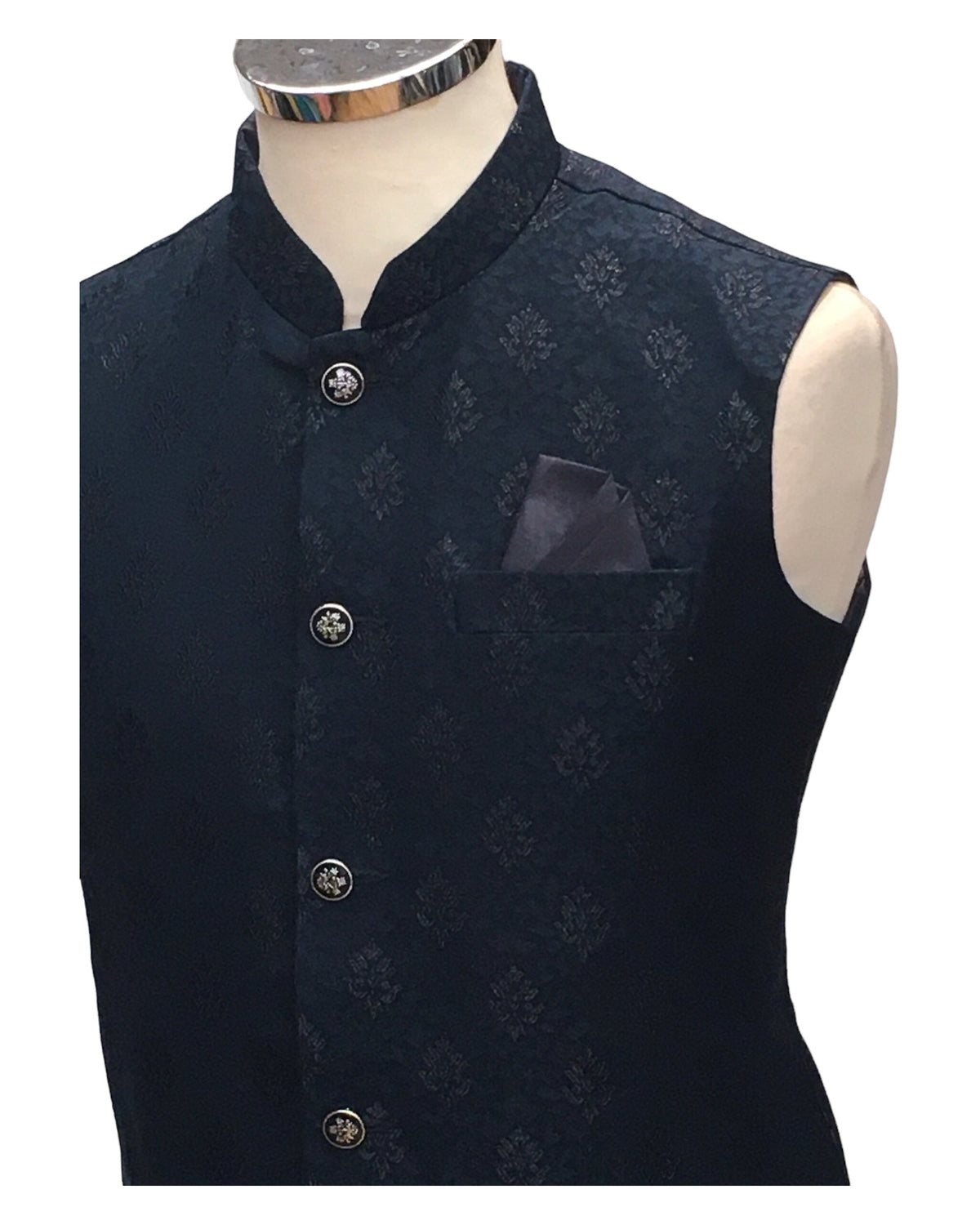 Teal Blue - Rich Suiting Material Mens Indian Waistcoat - Amazing Fit - Great Quality - YD2421 KC 0824 - Prachy Creations