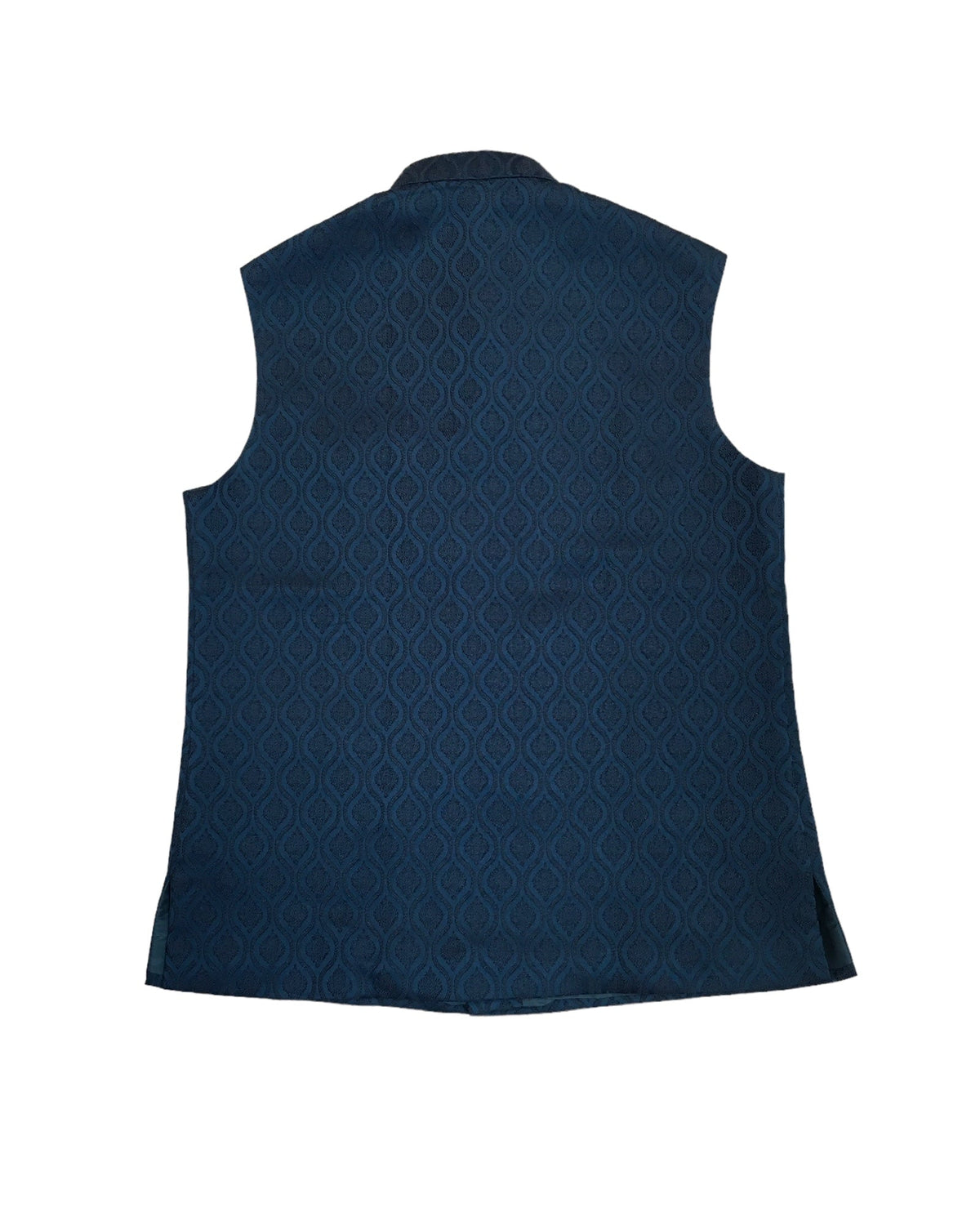 Teal Blue - Self Brocade Indian Mens Waistcoat / Bandi - Bollywood - CS2402 KT 0524 - Prachy Creations