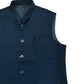 Teal Blue - Self Brocade Indian Mens Waistcoat / Bandi - Bollywood - CS2402 KT 0524 - Prachy Creations