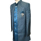 Teal - PREMIUM Mens Knee Length Jacket with Long Waistcoat - Sherwani / Indo Western - Fantastic Fit - KCS6613 05RY25 - Prachy Creations