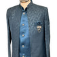 Teal - PREMIUM Mens Knee Length Jacket with Long Waistcoat - Sherwani / Indo Western - Fantastic Fit - KCS6613 05RY25 - Prachy Creations
