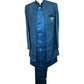 Teal - PREMIUM Mens Knee Length Jacket with Long Waistcoat - Sherwani / Indo Western - Fantastic Fit - KCS6613 05RY25 - Prachy Creations