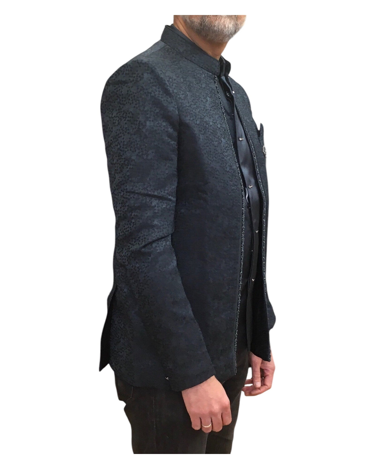 Teal - PREMIUM Slim Fit Mens BandhGala / Prince / Chinese Collar Open Jacket with inside Waistcoat- Fantastic Fit - CS2508 RY 0325 - Prachy Creations