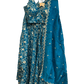 Turquoise Blue - Banarasi Brocade Silky Lehenga Set - Mehndi / Sangeet / Bridesmaids / Weddings / Garba - Size UK 12 (38" Bust) Adjustable to Size 14 - UK Stock - 24h Dispatch - AF2601 02VP26 - Prachy Creations