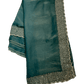 Turquoise Blue - Classic Saree with Stone Work Border and Blouse Piece - UK stock - 24hr Dispatch - RS2538 VP - Prachy Creations