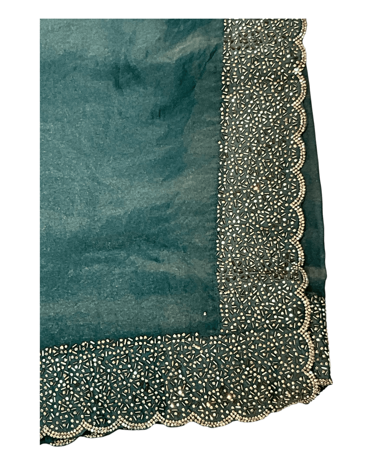 Turquoise Blue - Classic Saree with Stone Work Border and Blouse Piece - UK stock - 24hr Dispatch - RS2538 VP - Prachy Creations