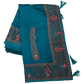 Turquoise Blue - Classic Saree with Thread Work and Blouse Piece - UK stock - 24hr Dispatch - RS2505 VY - Prachy Creations