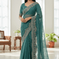 Turquoise Blue - Classic Saree with Thread Work Border and Blouse Piece - UK stock - 24hr Dispatch - RS2529 JR - Prachy Creations