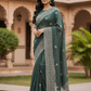 Turquoise Blue - Classic Saree with Thread Work Border and Blouse Piece - UK stock - 24hr Dispatch - RS2534 VY - Prachy Creations