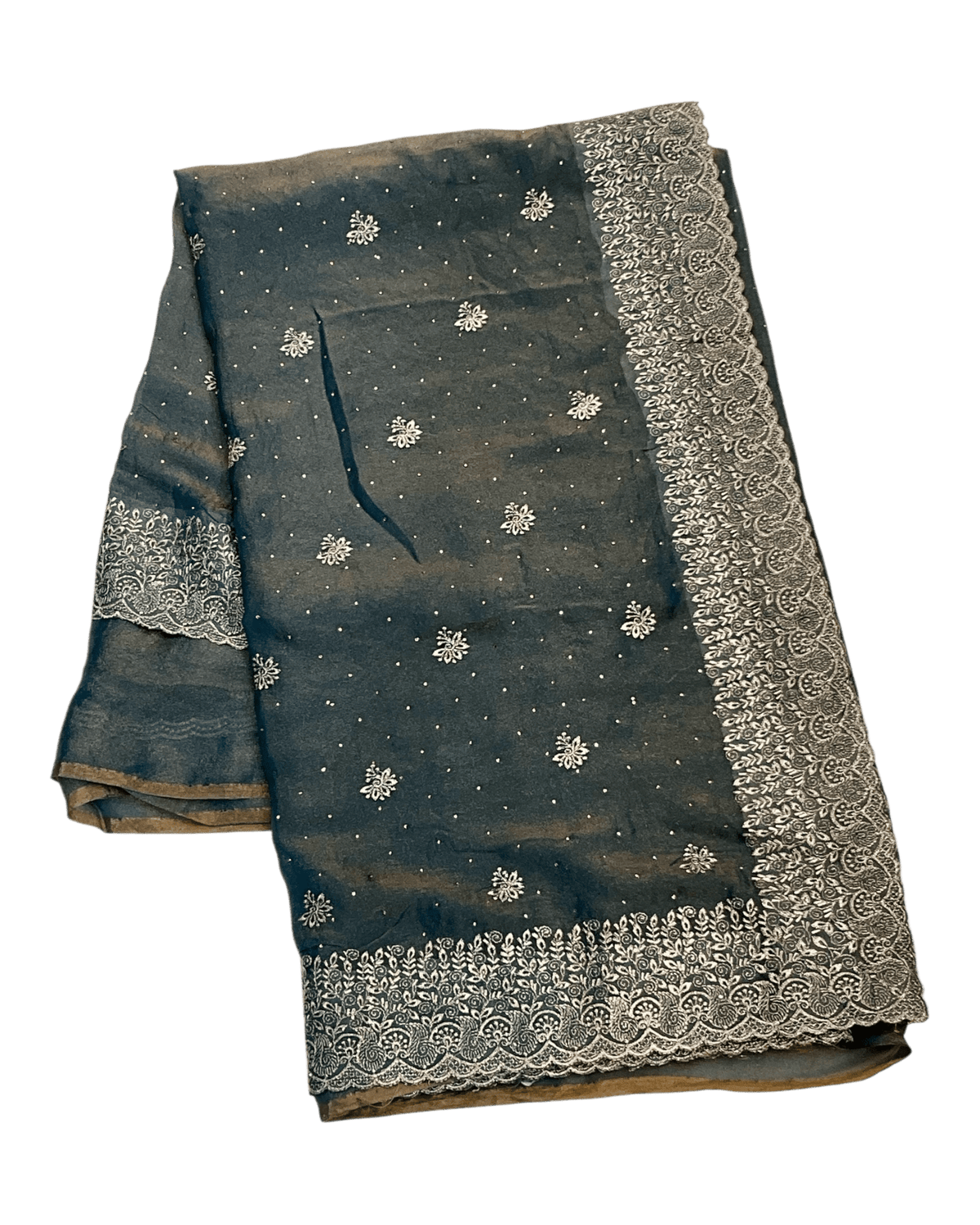 Turquoise Blue - Classic Saree with Thread Work Border and Blouse Piece - UK stock - 24hr Dispatch - RS2534 VY - Prachy Creations
