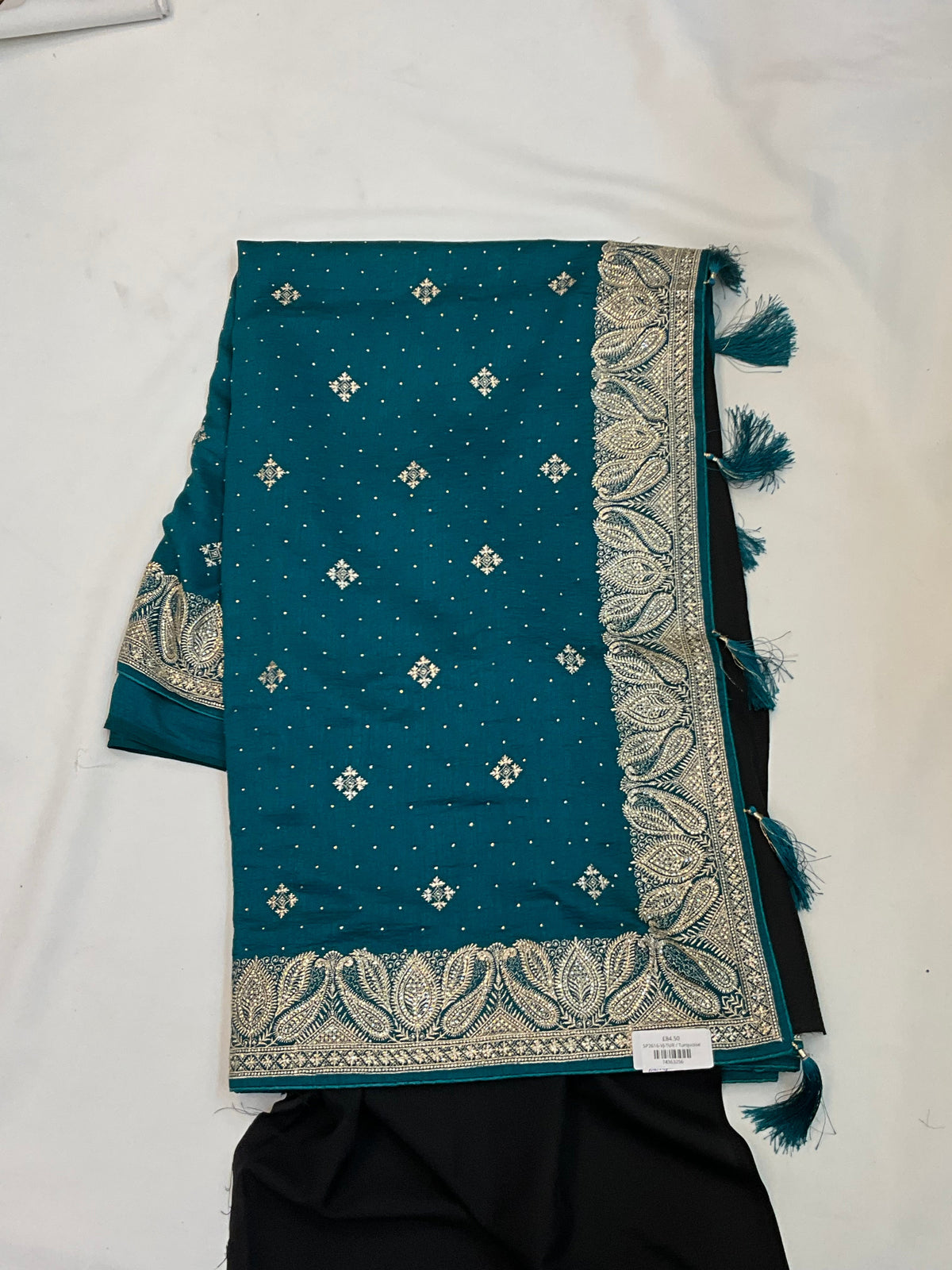 Turquoise Blue - Fancy Party Saree with Blouse Piece - UK stock - 24hr Dispatch - SP2616 VJ - Prachy Creations