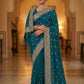Turquoise Blue - Fancy Party Saree with Blouse Piece - UK stock - 24hr Dispatch - SP2616 VJ - Prachy Creations