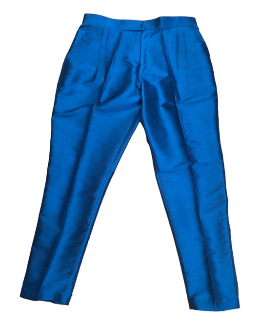 Turquoise Blue - Mens Plain Silky Kurta Set with matching smart trousers - Great with Waistcoats YD2320 KJ 0623 - Prachy Creations