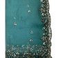 Turquoise Blue - Rich Saree with Bead Embroidery and Blouse Piece - UK stock - 24hr Dispatch - RS2523 TH - Prachy Creations