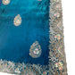 Turquoise Blue - Saree with Thread / Stone Work and Blouse Piece - UK stock - 24hr Dispatch - SP2614 VJ - Prachy Creations