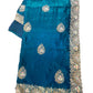 Turquoise Blue - Saree with Thread / Stone Work and Blouse Piece - UK stock - 24hr Dispatch - SP2614 VJ - Prachy Creations