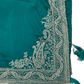 Turquoise - Classic Saree with Thread / Stone Work and Blouse Piece - UK stock - 24hr Dispatch - RS2506 VP - Prachy Creations
