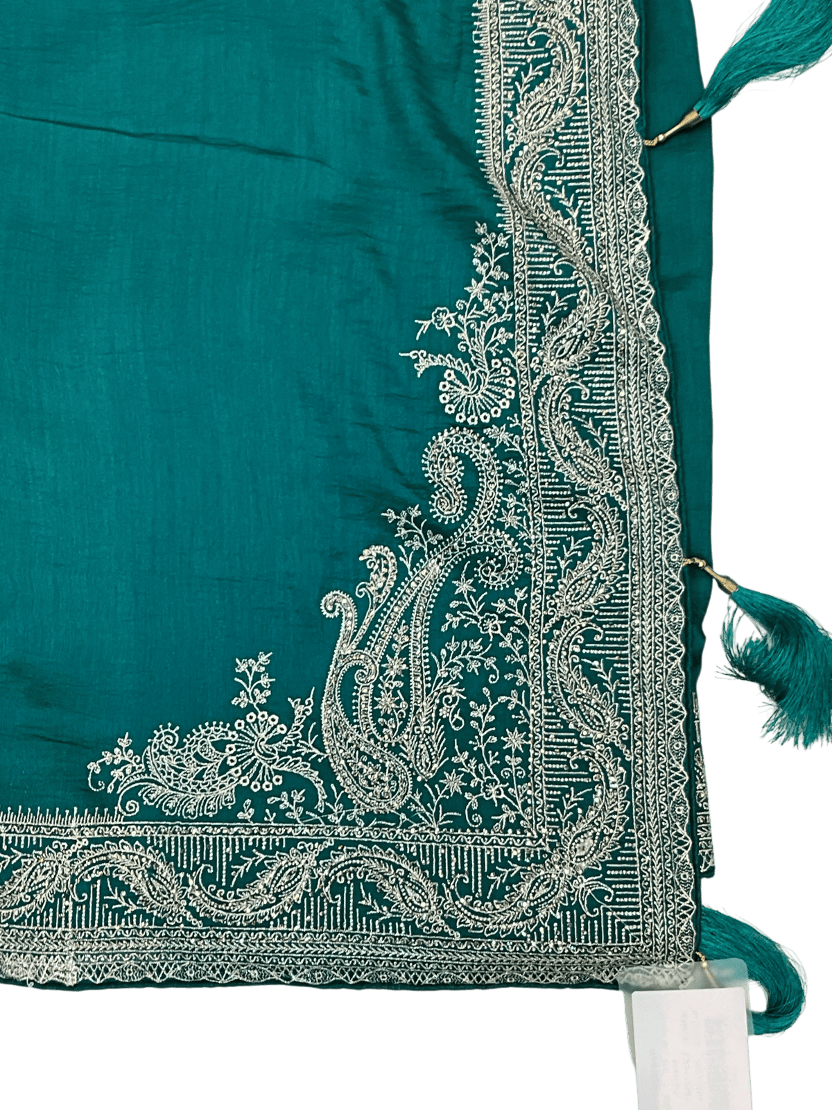 Turquoise - Classic Saree with Thread / Stone Work and Blouse Piece - UK stock - 24hr Dispatch - RS2506 VP - Prachy Creations