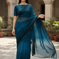 Turquoise Green - Printed Crepe Silky Saree with Blouse Piece - UK stock - 24hr Dispatch - RS2528 VR - Prachy Creations