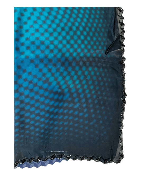 Turquoise Green - Printed Crepe Silky Saree with Blouse Piece - UK stock - 24hr Dispatch - RS2528 VR - Prachy Creations