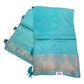 Turquoise - Handloom - Banarasi Crepe Saree with Blouse Piece - JOHJAN47004 10VY25 - Prachy Creations