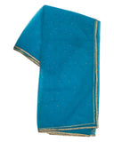 Turquoise - Ladies Net Dupatta with Gold Lace Border & Diamante - Mix N Match - VC2501 T0125 - Prachy Creations