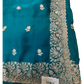 Turquoise - Saree with Thread / Stone Work and Blouse Piece - UK stock - 24hr Dispatch - SP2617 VK - Prachy Creations