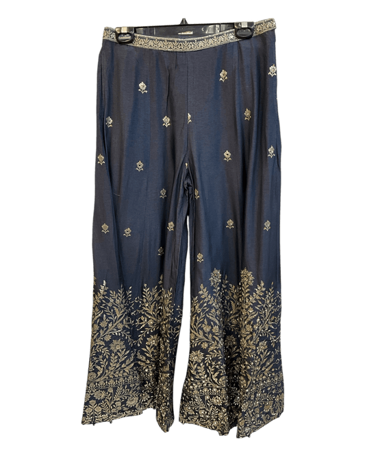 UK 12 / 38" - Navy Blue - Designer Ladies Indian Short Top Palazzo Trousers Suit - UK Stock - 2/3 days delivery - VMK COBRA CY - Prachy Creations