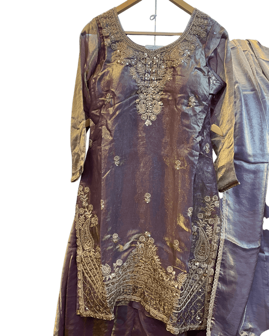 UK 20 / 46" - Purple - Ladies Sharara / Palazzo Trousers Suit - UK Stock - Sangeet / Henna / Weddings - HEL22010 VJ - Prachy Creations