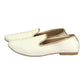 Very comfortable Cream Brocade Loafer Style Indian Mens shoes - Mojari, Khossay - YD2305 - Prachy Creations