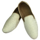 Very comfortable Cream Brocade Loafer Style Indian Mens shoes - Mojari, Khossay - YD2305 - Prachy Creations