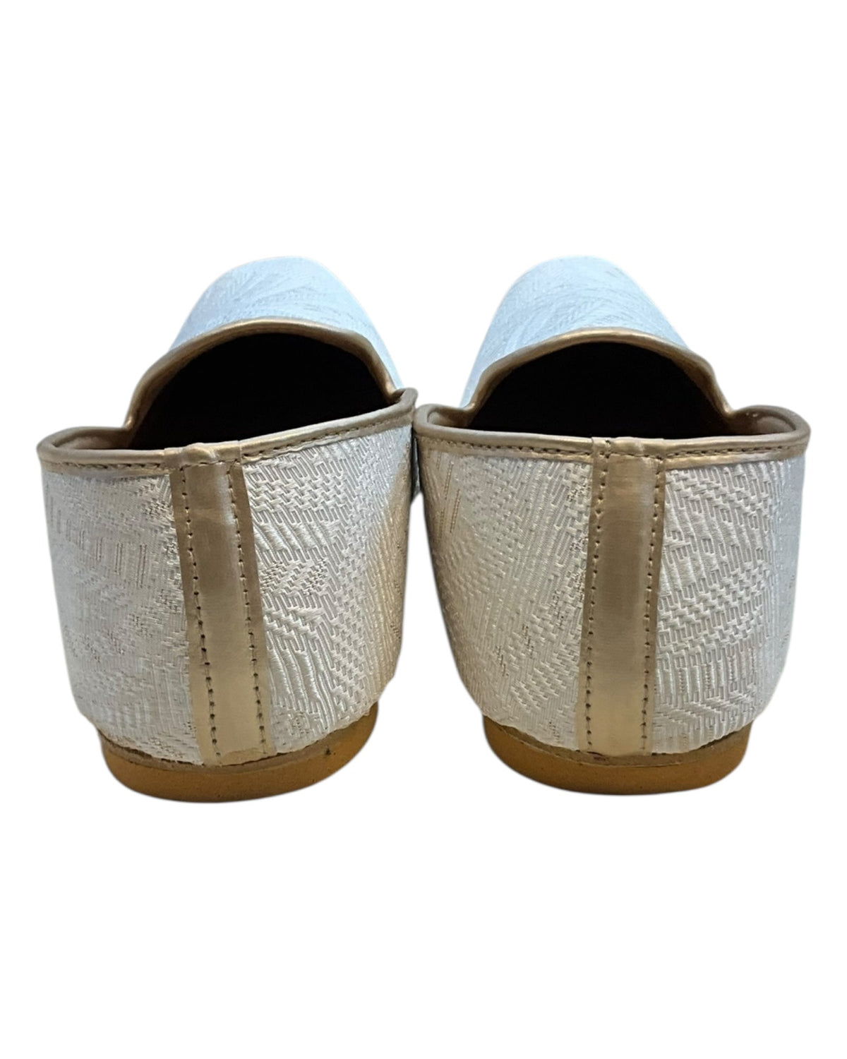 Very Comfortable Cream Brocade Loafer Style Mojri - Indian Mens shoes - Mojari , Khossay - YD2505 C - Prachy Creations