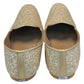 Very Comfortable Gold Brocade Loafer Style Mojri - Indian Mens shoes - Mojari , Khossay - YD2305 - Prachy Creations